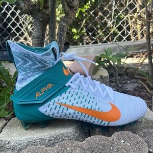 Nike Alpha Menace Elite 2 Football Cleats Miami Dolphins BV2077-108 Mens Sz 11.5
